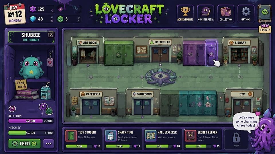 Lovecraft Locker 校园地图 玩法截图 3